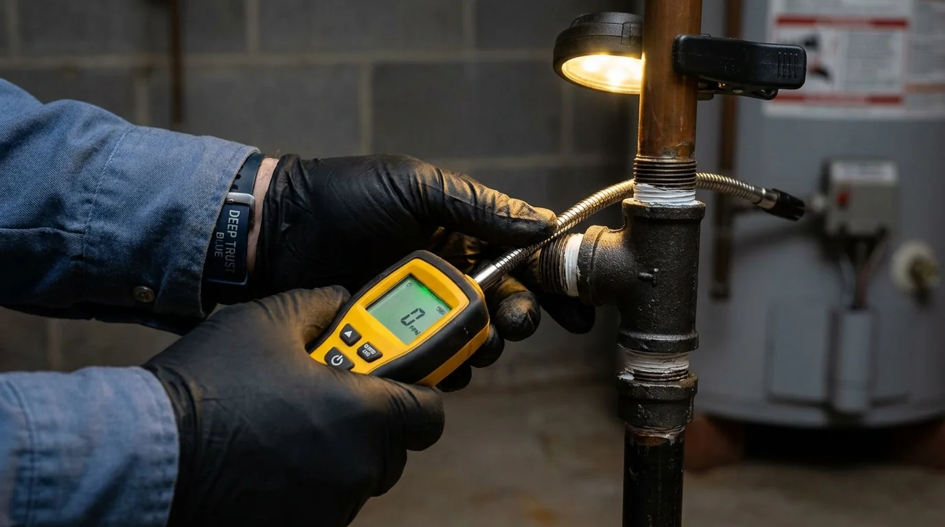 Gas leak detection with electronic sniffer by Johns Plumbing LLC in Blytheville